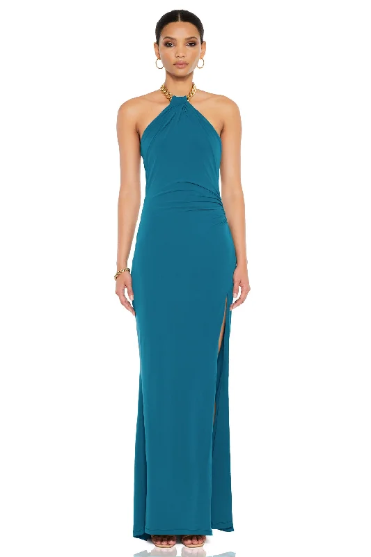 Nookie Captivate Halter Gown - Jade