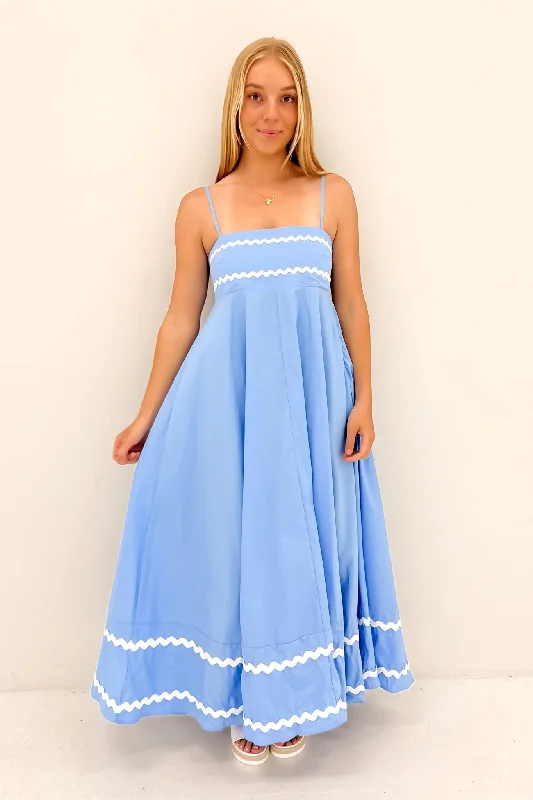 Gemma Maxi Dress Blue White